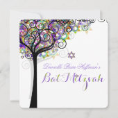 PixDezines TREE VAN LIFE BAT MITZVAH/PAARS+PINK Kaart (Voorkant)