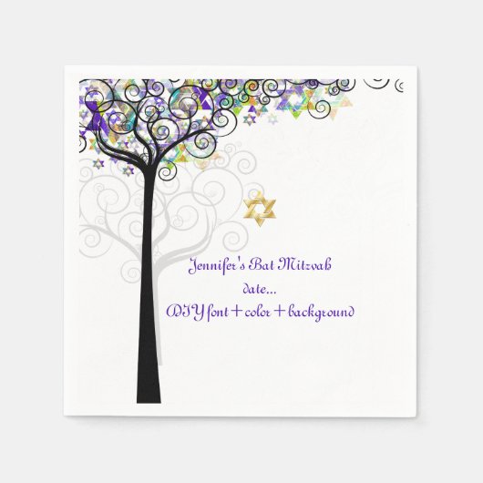 PixDezines TREE VAN LIFE/BAT MITZVAH/PAARS Servetten (Voorkant)