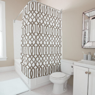 PixDezines Trellis/DIY Kleur/Verstelbaar Patroon Douchegordijn