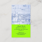 PixDezines Trendy Architect/DIY kleur/neongroen Visitekaartje (Achterkant)
