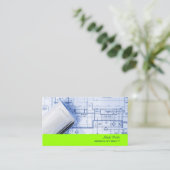 PixDezines Trendy Architect/DIY kleur/neongroen Visitekaartje (Staand voorkant)