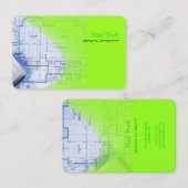 PixDezines Trendy Architect Electric Green Visitekaartje (Voorkant / Achterkant)