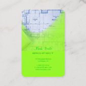 PixDezines Trendy Architect Electric Green Visitekaartje (Achterkant)