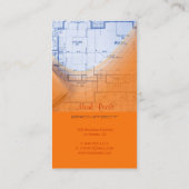 PixDezines Trendy Architect Elektrisch Sinaasappel Visitekaartje (Achterkant)