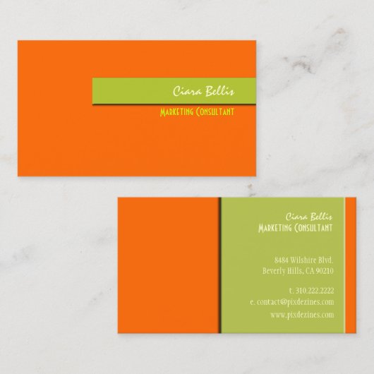 PixDezines trendy retro kleuren visitekaartjes (Voorkant / Achterkant)