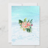 PixDezines Tropical Flowers+Beach Quinceanera Kaart (Achterkant)