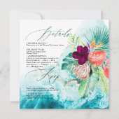 PixDezines Tropical Paradise Beach Wedding Invitat Kaart (Achterkant)