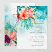PixDezines Tropical Paradise Beach Wedding Kaart (Voorkant / Achterkant)