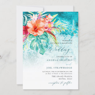 PixDezines Tropical Paradise Beach Wedding Kaart