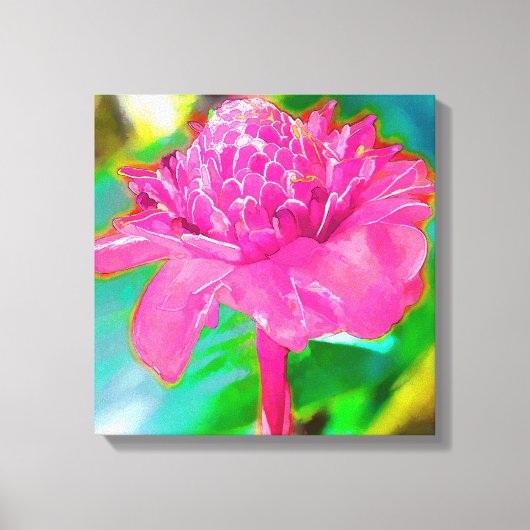 PixDezines Tropical Torch Ginger Canvas Afdruk (Voorkant)