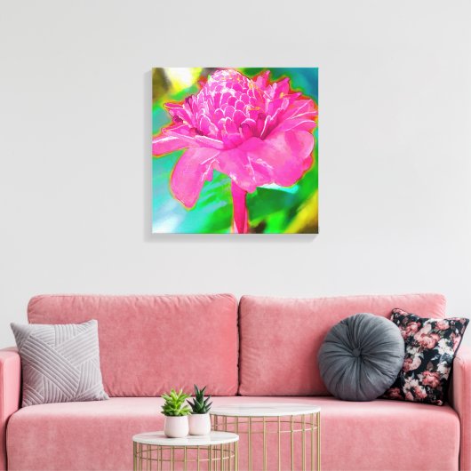 PixDezines Tropical Torch Ginger Canvas Afdruk (Insitu (Woonkamer))