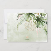 PixDezines Tropisch Oerwoud Faux Gold Calligrafie Save The Date (Achterkant)