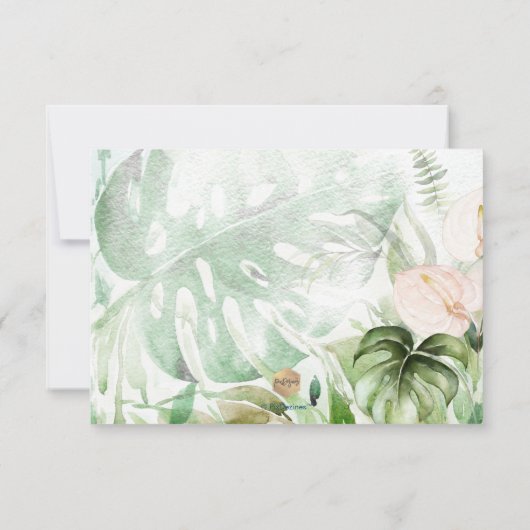 PixDezines Tropisch Oerwoud Foliage RSVP Kaart (Achterkant)