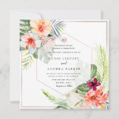 PixDezines Tropisch Paradijs Bloemen Loof Kaart (Voorkant)