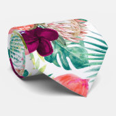 PixDezines Tropisch Paradijs Bloemige Bladgroei Stropdas (Opgerold)