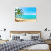 PixDezines tropisch paradijs Canvas Afdruk (Insitu (Slaapkamer))