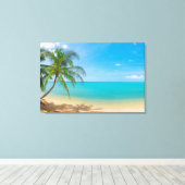 PixDezines tropisch paradijs Canvas Afdruk (Insitu (Houten vloer))