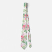 PixDezines Tropisch Paradijs Pastel Bloemenblad Stropdas (Voorkant)