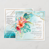 PixDezines Tropisch Paradijs Strandgolven Kaart (Voorkant / Achterkant)