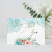 PixDezines Tropisch Paradise Beach Dank u Kaart (Staand voorkant)