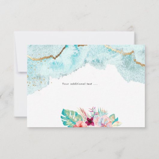 PixDezines Tropisch Paradise Beach Dank u Kaart (Achterkant)