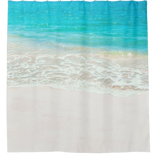 PixDezines tropisch strand Douchegordijn (Voorkant)