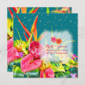 PixDezines Tropische Bloemen/Faux Gouden Sprinkles Kaart (Voorkant / Achterkant)