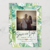 PixDezines Tropische Greenery sparen onze Datum Kaart (Voorkant / Achterkant)