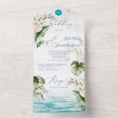 PixDezines Tropische Oerwoud Foliage Beach Event All In One Uitnodiging (Binnen)