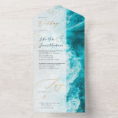 PixDezines Tropische Paradise Beach Waves Emerald  All In One Uitnodiging (Binnen)