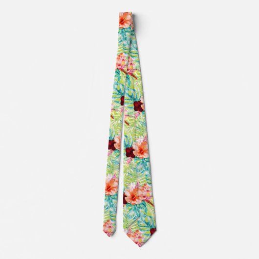 PixDezines Tropische paradise Floral Foliage Stropdas (Achterkant)