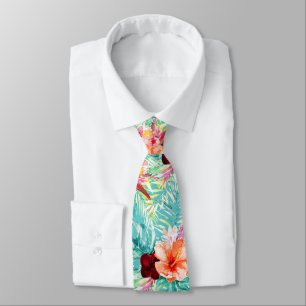 PixDezines Tropische paradise Floral Foliage Stropdas