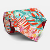 PixDezines Tropische paradise Floral Foliage Stropdas (Opgerold)