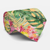 PixDezines Tropische paradise Floral Foliage Stropdas (Opgerold)