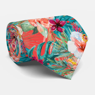 PixDezines Tropische paradise Floral Foliage Stropdas