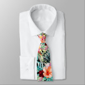 PixDezines Tropische paradise Floral Foliage Stropdas (Gebonden)