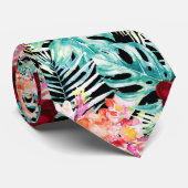 PixDezines Tropische paradise Floral Foliage Stropdas (Opgerold)