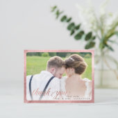 PixDezines Trouw Dank Je/Fun Script Aankondigingskaart (Staand voorkant)