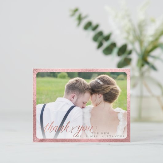 PixDezines Trouw Dank Je/Fun Script Aankondigingskaart (Staand voorkant)