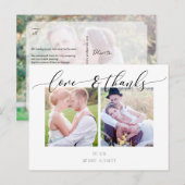 PixDezines Trouw Dank Je Wens/Moderne Calligrafie Aankondigingskaart (Voorkant / Achterkant)