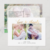 PixDezines Trouw Hartelijk Dank/Leuk Schrift Briefkaart (Voorkant / Achterkant)