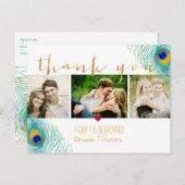 PixDezines trouw hartelijk dank/uilveer Aankondigingskaart (Voorkant / Achterkant)