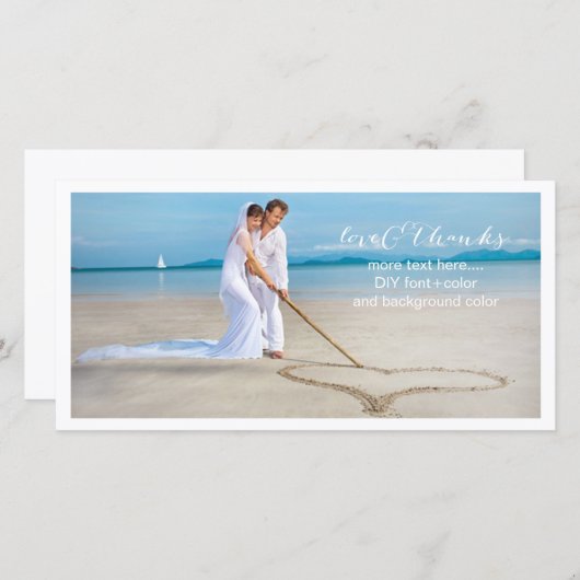 PixDezines trouwfoto dank u / DIY achtergrond Bedankkaart (Voorkant / Achterkant)