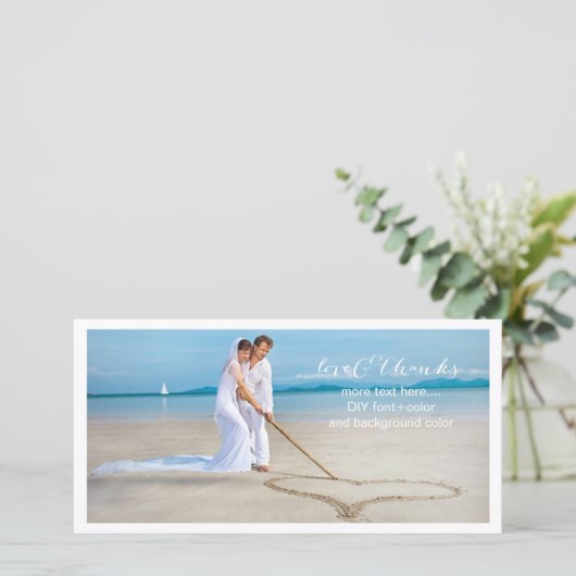 PixDezines trouwfoto dank u / DIY achtergrond Bedankkaart (Staand voorkant)