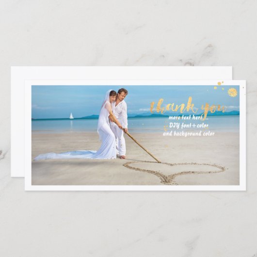 PixDezines trouwfoto dank u / DIY achtergrond Bedankkaart (Voorkant / Achterkant)
