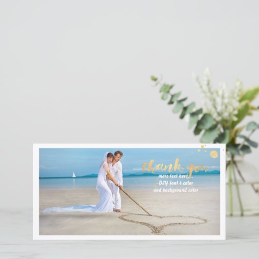 PixDezines trouwfoto dank u / DIY achtergrond Bedankkaart (Staand voorkant)