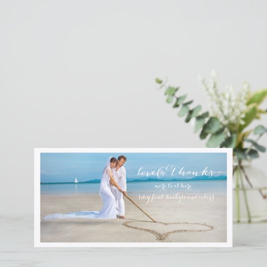 PixDezines trouwfoto DIY lettertype bedankt (Staand voorkant)