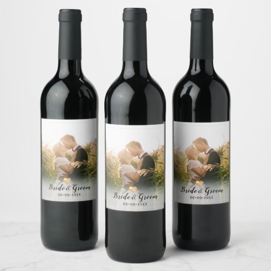 PixDezines Trouwfoto Wijnlabel Wijn Etiket (Flessen)