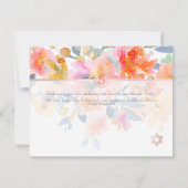 PixDezines Tuin Rozen Mitzvah Dank u✡ RSVP Kaartje (Achterkant)