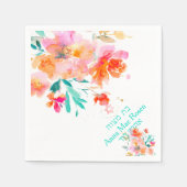 PixDezines Tuin Rozen, Tangerine Sinaasappel Mitzv Servet (Voorkant)